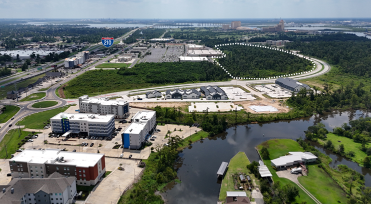 July 2024 Drone Image with property highlighted